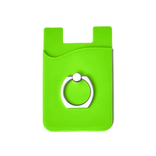 Silicone Card Holder with Metal Ring Phone Stand - Silicone Card Holder with Metal Ring Phone Stand - Image 3 of 20