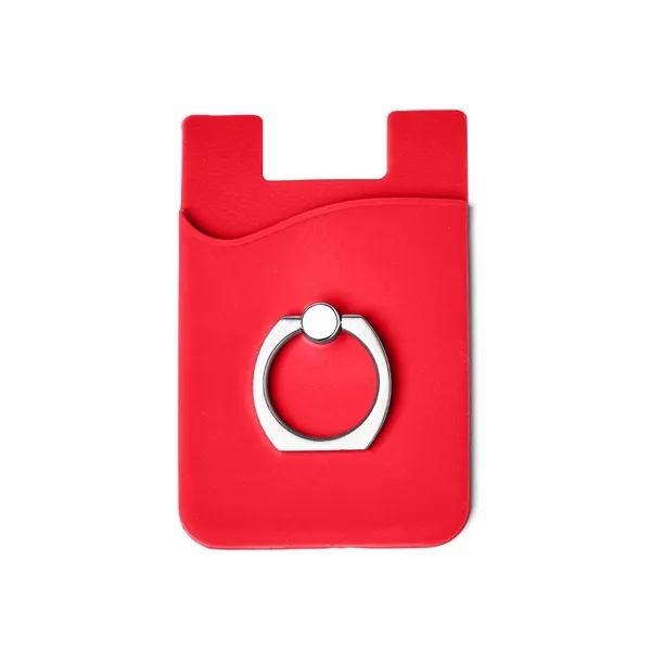 Silicone Card Holder with Metal Ring Phone Stand - Silicone Card Holder with Metal Ring Phone Stand - Image 10 of 20