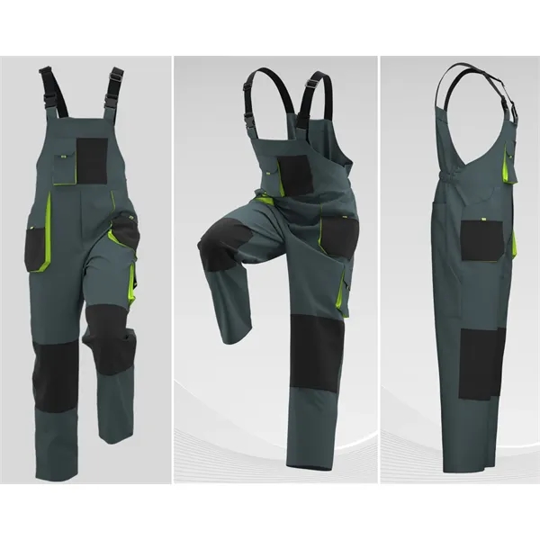 Unisex heavy-duty suspender overalls with multi-pockets - Unisex heavy-duty suspender overalls with multi-pockets - Image 2 of 3