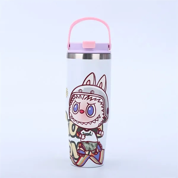 30oz Cartoon Labubu Car Cup with Flip Straw and Handle - 30oz Cartoon Labubu Car Cup with Flip Straw and Handle - Image 3 of 16