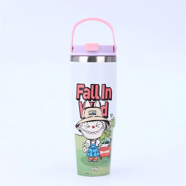 30oz Cartoon Labubu Car Cup with Flip Straw and Handle - 30oz Cartoon Labubu Car Cup with Flip Straw and Handle - Image 4 of 16