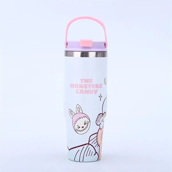 30oz Cartoon Labubu Car Cup with Flip Straw and Handle - 30oz Cartoon Labubu Car Cup with Flip Straw and Handle - Image 6 of 16