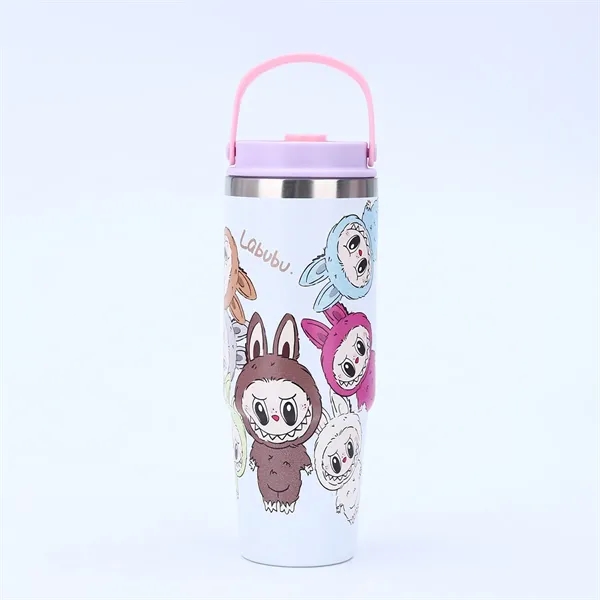 30oz Cartoon Labubu Car Cup with Flip Straw and Handle - 30oz Cartoon Labubu Car Cup with Flip Straw and Handle - Image 7 of 16