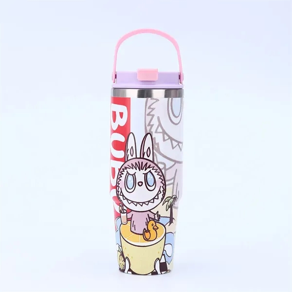 30oz Cartoon Labubu Car Cup with Flip Straw and Handle - 30oz Cartoon Labubu Car Cup with Flip Straw and Handle - Image 8 of 16