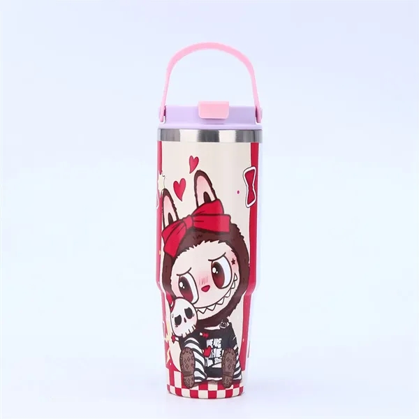 30oz Cartoon Labubu Car Cup with Flip Straw and Handle - 30oz Cartoon Labubu Car Cup with Flip Straw and Handle - Image 10 of 16