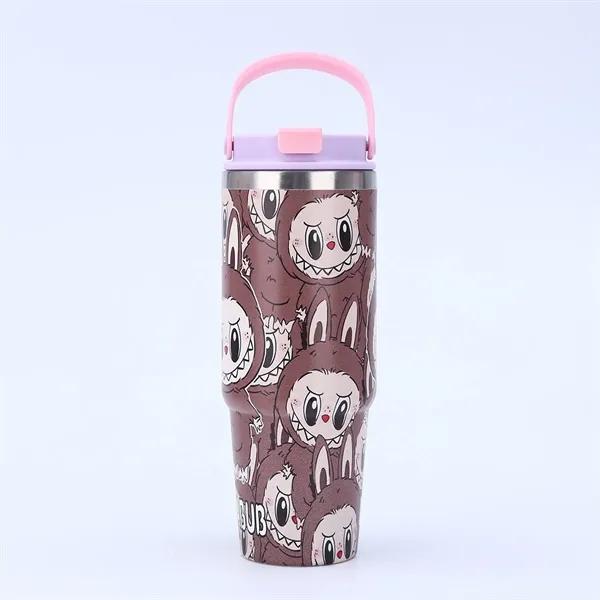 30oz Cartoon Labubu Car Cup with Flip Straw and Handle - 30oz Cartoon Labubu Car Cup with Flip Straw and Handle - Image 12 of 16