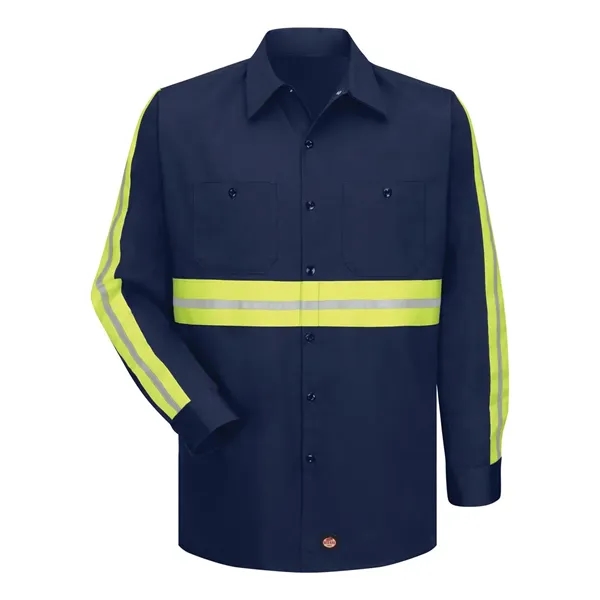 Red Kap Men's Enhanced Visibility Long Sleeve Cotton Work... - Red Kap Men's Enhanced Visibility Long Sleeve Cotton Work... - Image 3 of 4