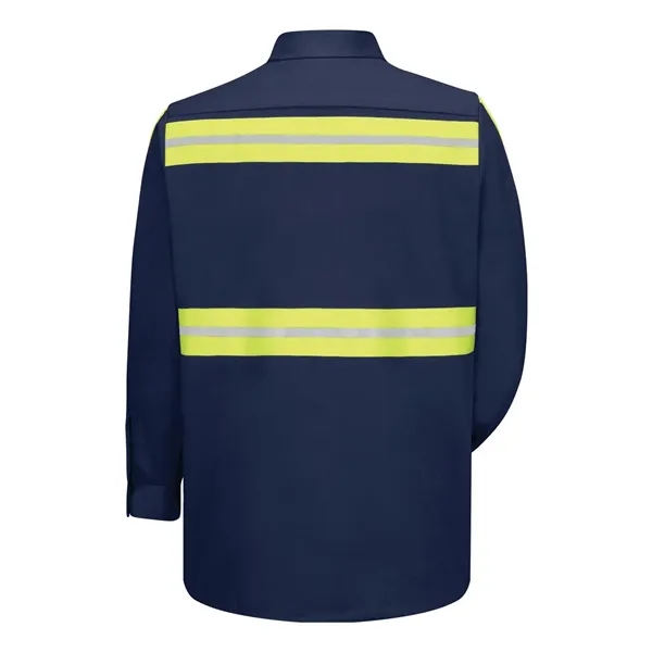 Red Kap Men's Enhanced Visibility Long Sleeve Cotton Work... - Red Kap Men's Enhanced Visibility Long Sleeve Cotton Work... - Image 4 of 4