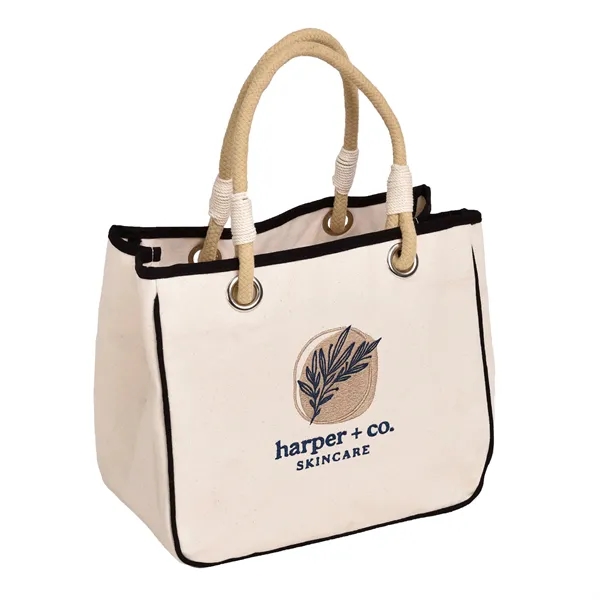 Rope Tote with Embroidery - Rope Tote with Embroidery - Image 3 of 3