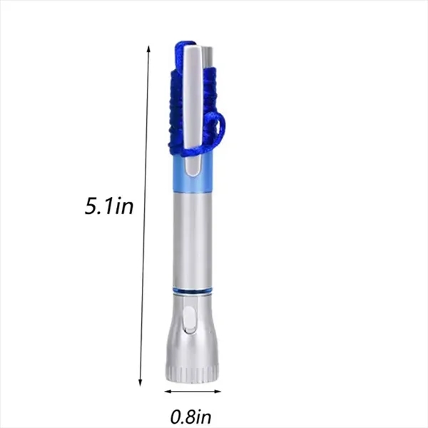 LED Flashlight Pen with Clip and Lanyard - LED Flashlight Pen with Clip and Lanyard - Image 1 of 3