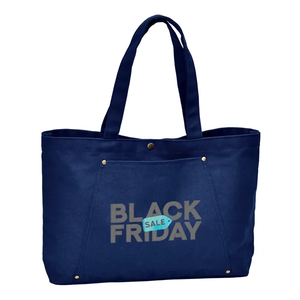 Rivet Tote with Embroidery - Rivet Tote with Embroidery - Image 2 of 4