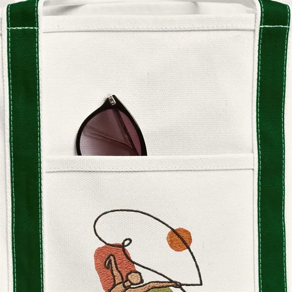 Open Canvas Boat Bag with Embroidery - Open Canvas Boat Bag with Embroidery - Image 1 of 8