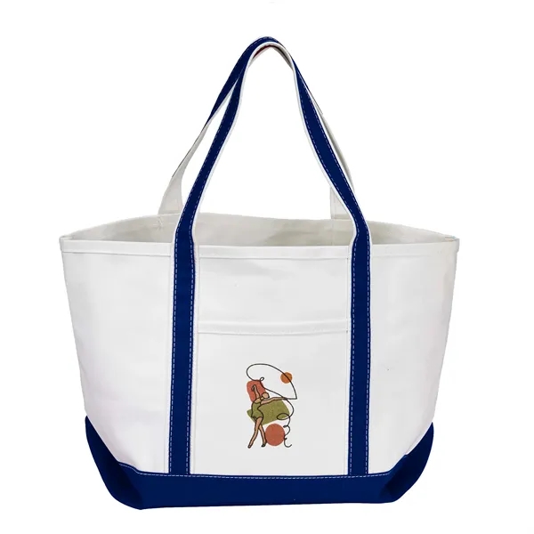 Open Canvas Boat Bag with Embroidery - Open Canvas Boat Bag with Embroidery - Image 8 of 8