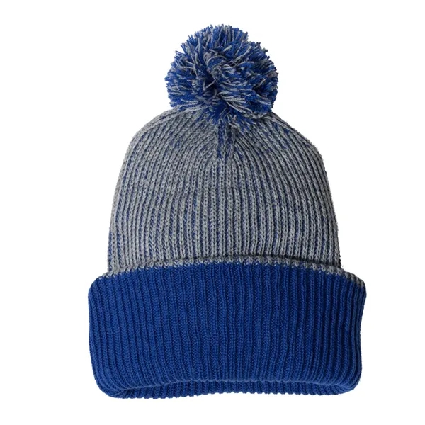 Custom Sportsman 12" Speckled Pom-Pom Cuffed Beanie