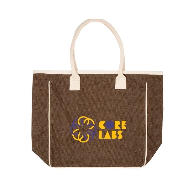 Seville Jute & Canvas Tote Bag - Seville Jute & Canvas Tote Bag - Image 0 of 9