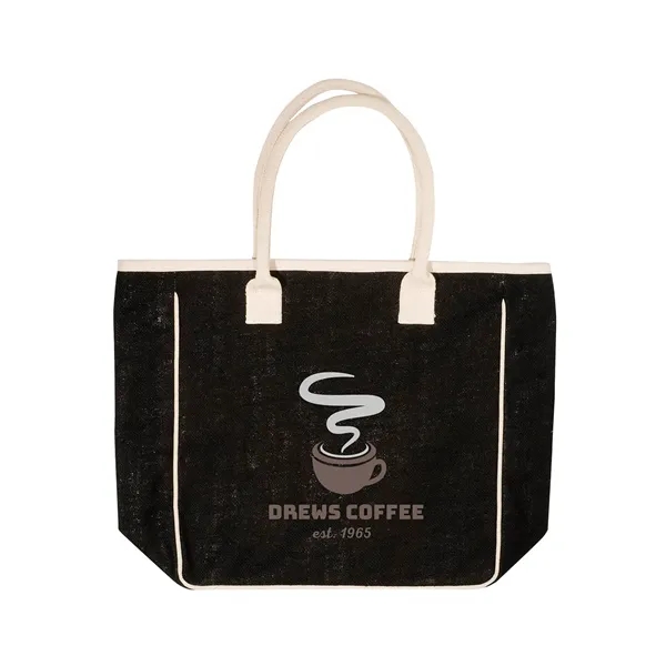 Seville Jute & Canvas Tote Bag - Seville Jute & Canvas Tote Bag - Image 2 of 9