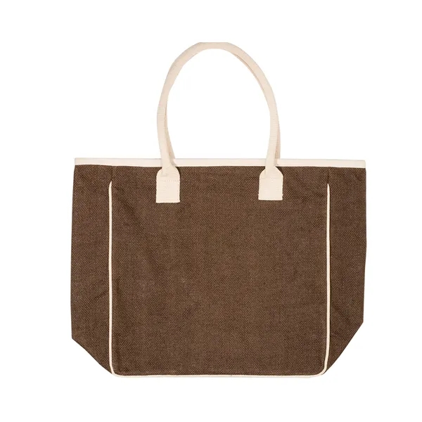 Seville Jute & Canvas Tote Bag - Seville Jute & Canvas Tote Bag - Image 3 of 9