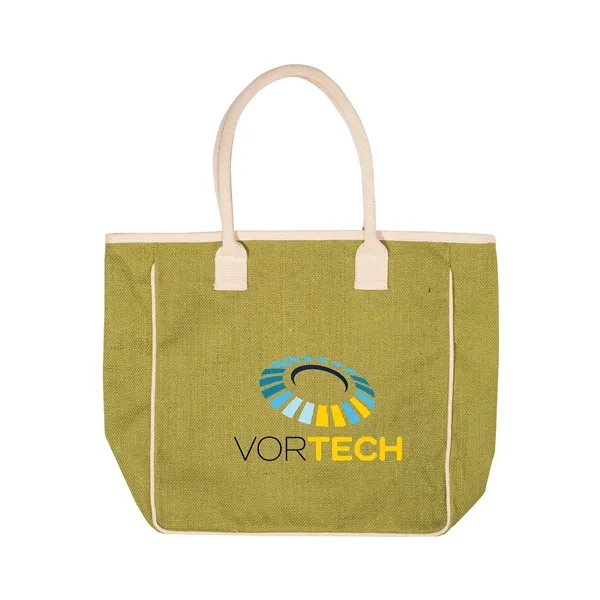 Seville Jute & Canvas Tote Bag - Seville Jute & Canvas Tote Bag - Image 5 of 9