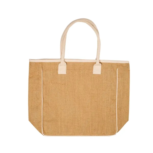 Seville Jute & Canvas Tote Bag - Seville Jute & Canvas Tote Bag - Image 7 of 9