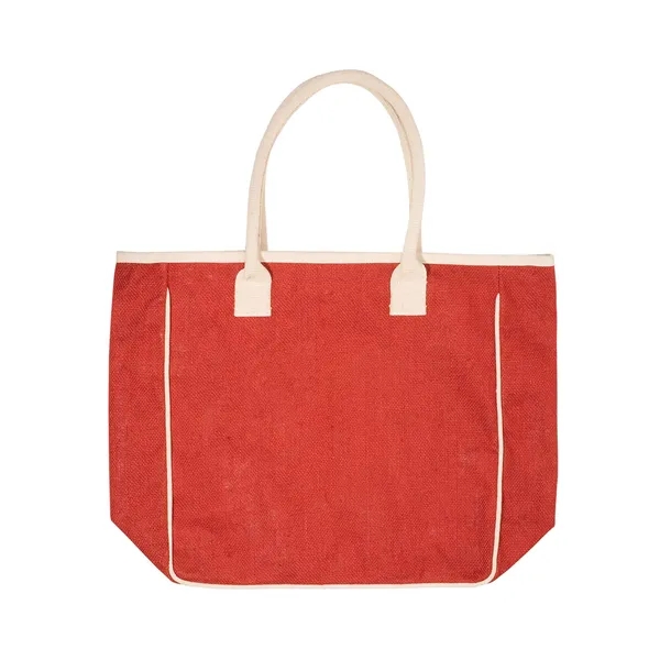 Seville Jute & Canvas Tote Bag - Seville Jute & Canvas Tote Bag - Image 9 of 9