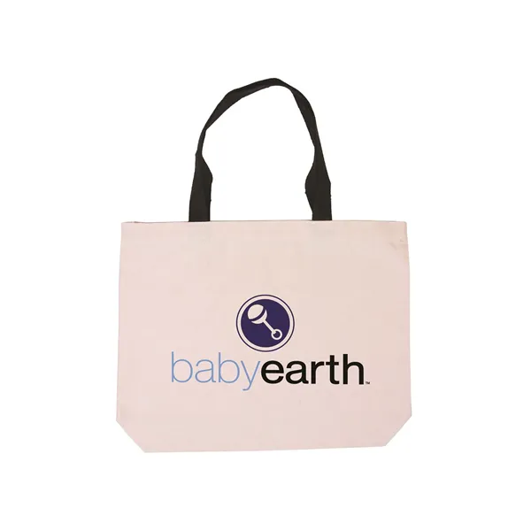 Cotton Canvas Tote Bag with Color Accents - Cotton Canvas Tote Bag with Color Accents - Image 1 of 13