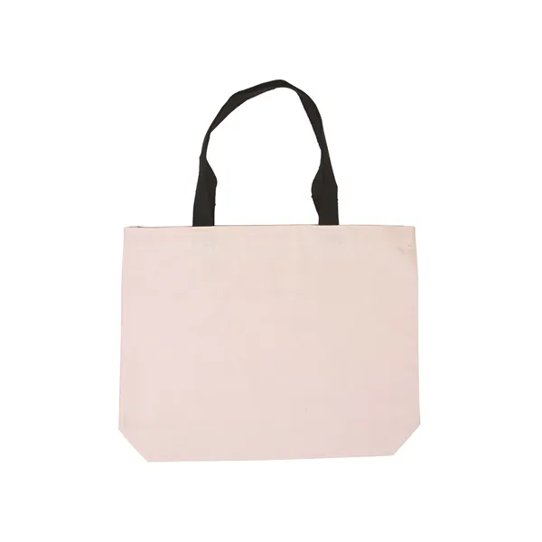 Cotton Canvas Tote Bag with Color Accents - Cotton Canvas Tote Bag with Color Accents - Image 2 of 13