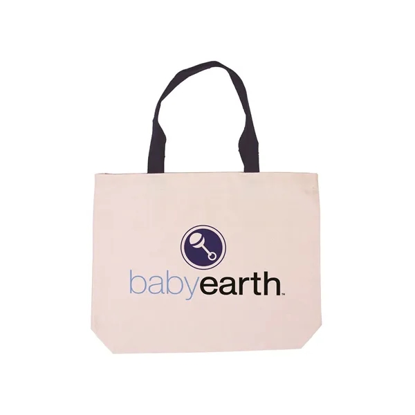Cotton Canvas Tote Bag with Color Accents - Cotton Canvas Tote Bag with Color Accents - Image 3 of 13