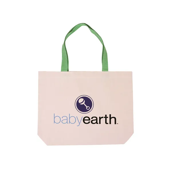 Cotton Canvas Tote Bag with Color Accents - Cotton Canvas Tote Bag with Color Accents - Image 8 of 13