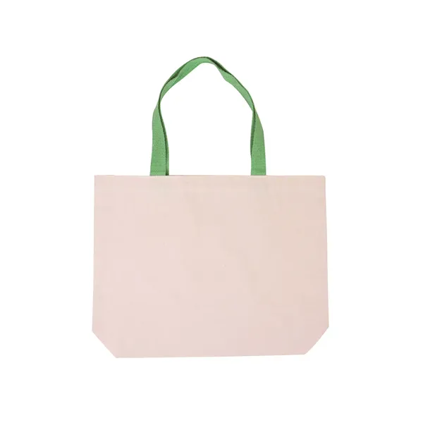 Cotton Canvas Tote Bag with Color Accents - Cotton Canvas Tote Bag with Color Accents - Image 9 of 13