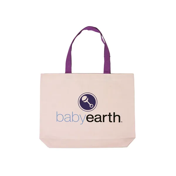 Cotton Canvas Tote Bag with Color Accents - Cotton Canvas Tote Bag with Color Accents - Image 10 of 13