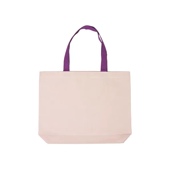 Cotton Canvas Tote Bag with Color Accents - Cotton Canvas Tote Bag with Color Accents - Image 11 of 13