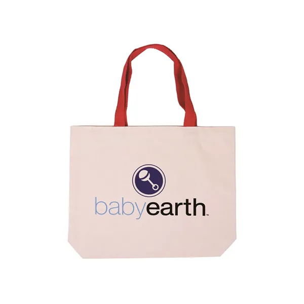 Cotton Canvas Tote Bag with Color Accents - Cotton Canvas Tote Bag with Color Accents - Image 12 of 13