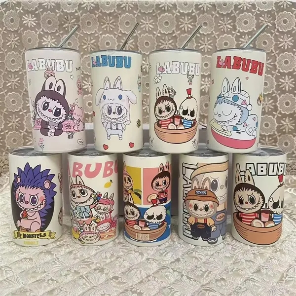 16oz Cute Labubu Travel Coffee Mug with Straw Lid - 16oz Cute Labubu Travel Coffee Mug with Straw Lid - Image 1 of 12