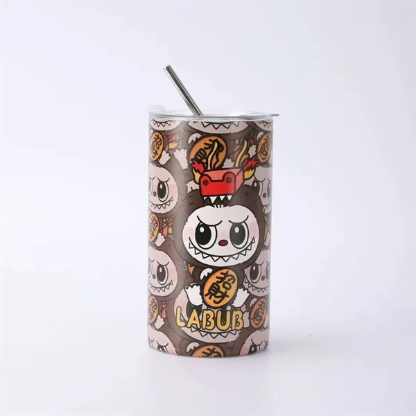 16oz Cute Labubu Travel Coffee Mug with Straw Lid - 16oz Cute Labubu Travel Coffee Mug with Straw Lid - Image 4 of 12