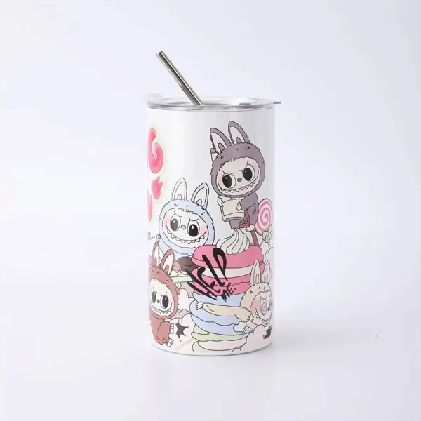 16oz Cute Labubu Travel Coffee Mug with Straw Lid - 16oz Cute Labubu Travel Coffee Mug with Straw Lid - Image 5 of 12