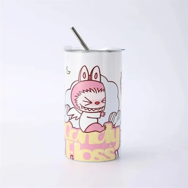 16oz Cute Labubu Travel Coffee Mug with Straw Lid - 16oz Cute Labubu Travel Coffee Mug with Straw Lid - Image 6 of 12