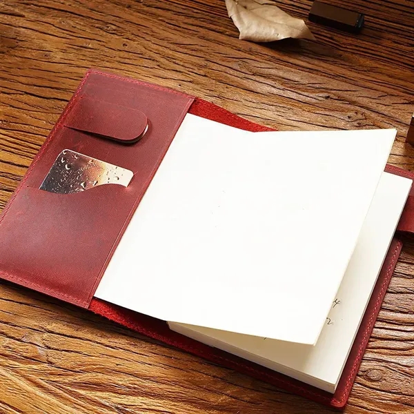 A6 Leather Notebook with Pen Holder Refillable Inner - A6 Leather Notebook with Pen Holder Refillable Inner - Image 3 of 12