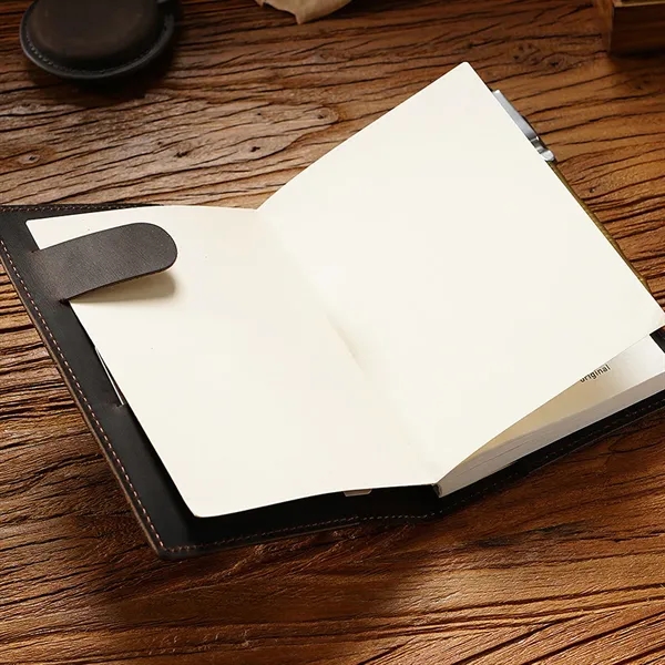 A6 Leather Notebook with Pen Holder Refillable Inner - A6 Leather Notebook with Pen Holder Refillable Inner - Image 1 of 12