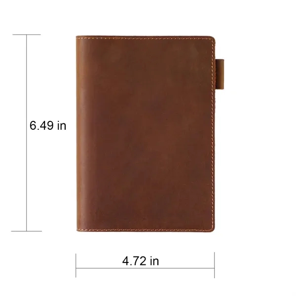 A6 Leather Notebook with Pen Holder Refillable Inner - A6 Leather Notebook with Pen Holder Refillable Inner - Image 8 of 12
