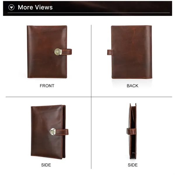 Vintage Universal Leather Notebook Cover with Card Pockets - Vintage Universal Leather Notebook Cover with Card Pockets - Image 1 of 6
