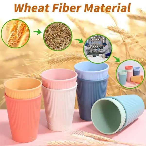12oz Eco-Friendly Wheat Straw Stripe Water Cup - 12oz Eco-Friendly Wheat Straw Stripe Water Cup - Image 1 of 4