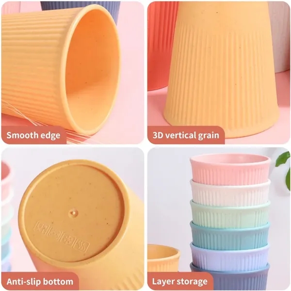 12oz Eco-Friendly Wheat Straw Stripe Water Cup - 12oz Eco-Friendly Wheat Straw Stripe Water Cup - Image 2 of 4