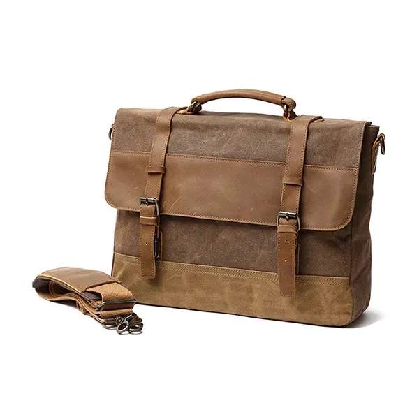 Canvas Leather Computer Laptop Bag - Canvas Leather Computer Laptop Bag - Image 1 of 1