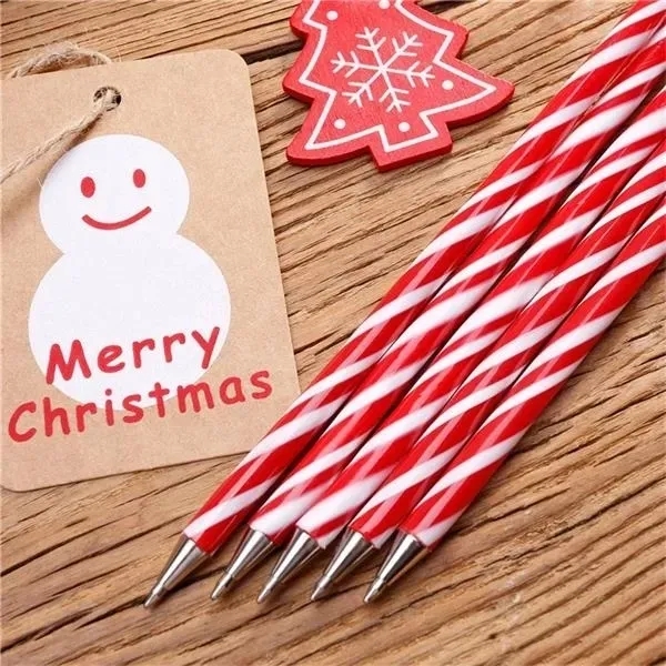 Christmas Gift Santa Claus Ball Point Pen Candy Cane Crutch - Christmas Gift Santa Claus Ball Point Pen Candy Cane Crutch - Image 1 of 2