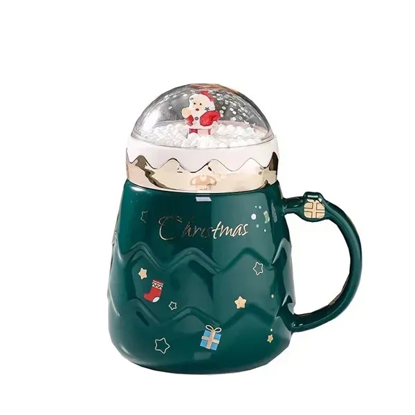 16 oz.Christmas Mugs with Viewable Landscape Lids - 16 oz.Christmas Mugs with Viewable Landscape Lids - Image 0 of 3