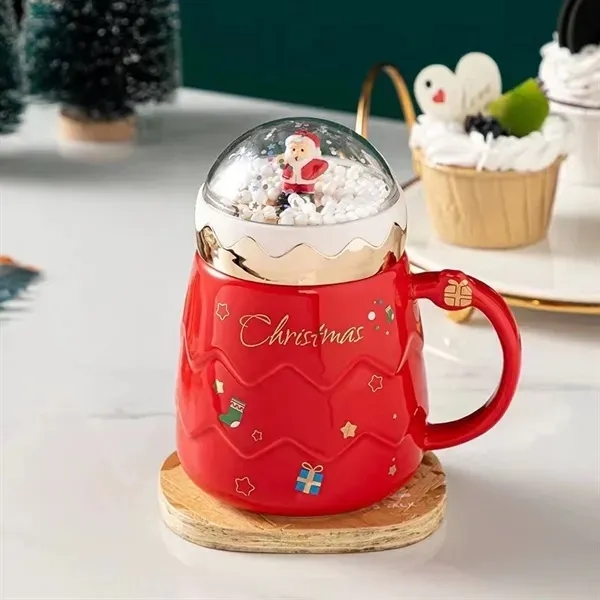 16 oz.Christmas Mugs with Viewable Landscape Lids - 16 oz.Christmas Mugs with Viewable Landscape Lids - Image 1 of 3