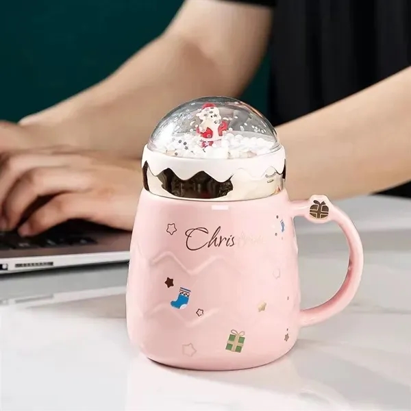 16 oz.Christmas Mugs with Viewable Landscape Lids - 16 oz.Christmas Mugs with Viewable Landscape Lids - Image 2 of 3