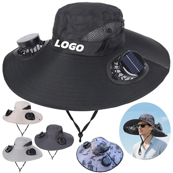 Solar Powered Fan Hat with Rechargeable Cooling System - Solar Powered Fan Hat with Rechargeable Cooling System - Image 0 of 9