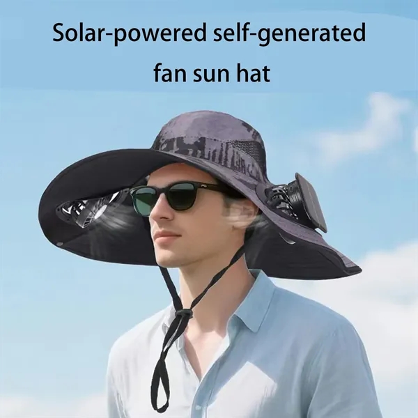 Solar Powered Fan Hat with Rechargeable Cooling System - Solar Powered Fan Hat with Rechargeable Cooling System - Image 2 of 9