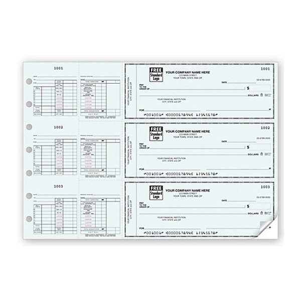 3-On-A-Page Salary Payroll Check - 3-On-A-Page Salary Payroll Check - Image 0 of 1